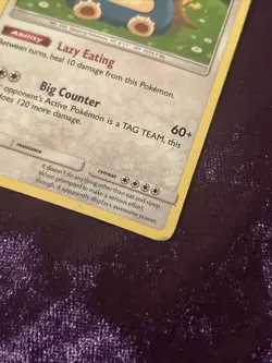 Pokemon Snorlax Holo Rare Sm-Unbroken Bonds 158/214 HP150 Lazy Eating *DAMAGED* - Image 2