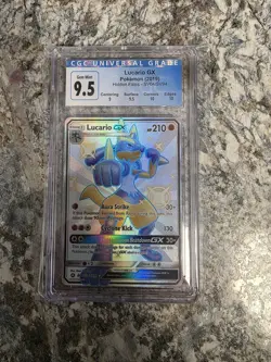 Pokemon Hidden Fates Lucario GX SV64/SV94 Holo CGC 9.5 - Image 1