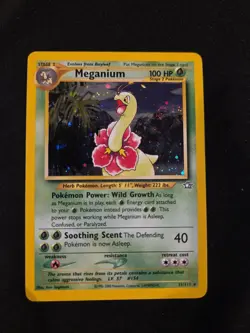 Pokemon TCG Meganium 11/111 Neo Genesis Holo (With Swirl) - Image 1
