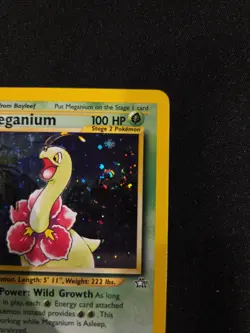 Pokemon TCG Meganium 11/111 Neo Genesis Holo (With Swirl) - Image 4