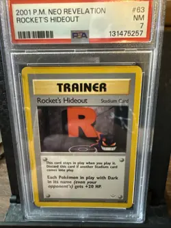2001 Pokemon Neo Revelation Rockets Hideout #63 Gengar PSA 7 - Image 1