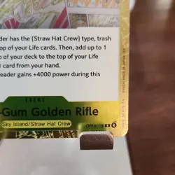Gum-Gum Golden Rifle OP15-116 R Sky Island Straw Hat Event Foil ONE PIECE Card - Image 3