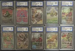 Pokemon TCG Graded Bundle Of Ten Cards Art Rare And Character Rare - Image 1
