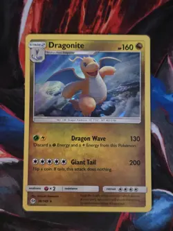 Dragonite 96/149 Sun & Moon Base Holo Rare Pokemon Card - Image 1