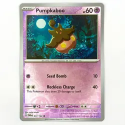 077/182 PUMPKABOO REVERSE HOLO PARADOX RIFT POKEMON CARD - Image 1