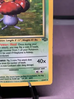 Pokemon TCG First Edition Vileplume 15/64 Holo Rare VTG WOTC 1999 - Image 4