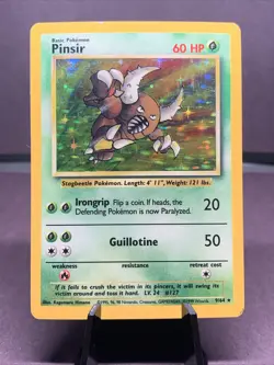 Pokemon TCG Pinsir 9/64 Jungle Set No Symbol Error Holo Rare WOTC VTG 1999 - Image 1