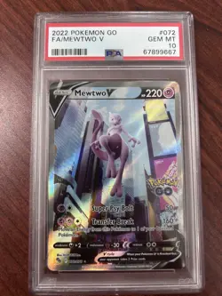 Mewtwo V (Alternate Full Art) 072/078 Pokemon GO Holo PSA 10 - Image 1