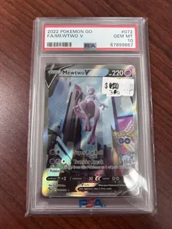 Mewtwo V (Alternate Full Art) 072/078 Pokemon GO Holo PSA 10 - Image 3