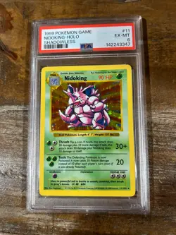 POKEMON 1999 Game Shadowless NIDOKING Holo #11 PSA 6 RARE - Image 1