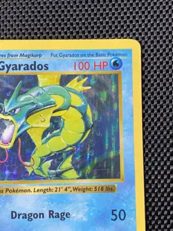 Gyarados 6/102 - Base Set Shadowless Holo Rare Pokemon TCG MP/LP - Image 3
