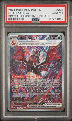 2024 POKEMON PAF EN-PALDEAN FATES SPECIAL ILLUSTRATION RARE CHARIZARD EX PSA 10 - Image 1