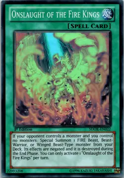 Yugioh Onslaught of the Fire Kings SDOK-EN022 1st Edition Super Rare NM - Image 1