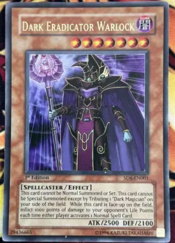 Dark Eradicator Warlock SD6-EN001 1st Edition Ultra Rare Spellcaster's Yugioh - Image 1