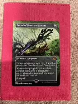 MTG Magic The Gathering Double Masters Sword of Feast and Famine Borderless - Image 1
