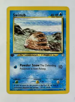 Swinub 2000 Pokemon Neo Genesis 1st Edition #79/111 * Light Play - Image 1