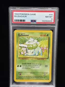 Bulbasaur #44 Base Set 1999 Pokemon Game PSA 8 🍃 - Image 1