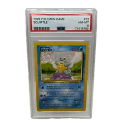 1999 Pokemon Game Squirtle #63 Base Set (Unlimited) PSA 8 Near Mint NM - Image 1