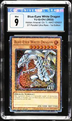 Yu-Gi-Oh! Blue-Eyes White Dragon 2022 HAC1-EN001 DT Parallel Ultra 1st Ed CGC 9 - Image 2