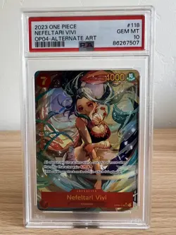 PSA 10 Nefeltari Vivi Alt Art English Kingdoms of Intrigue OP04-118 One Piece - Image 1