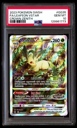 PSA 10 Leafeon Vstar Gg35/gg70 Sword Shield Crown Zenith Pokemon - Image 1