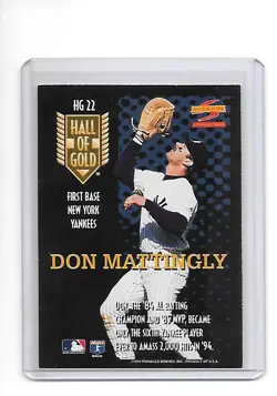 1995 Score - Hall of Gold Don Mattingly #HG 22 New York Yankees - Image 2