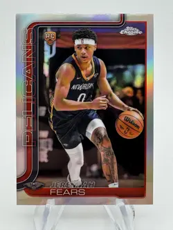 2025-26 Topps Chrome JEREMIAH FEARS Rookie Refractor #257 New Orleans Pelicans - Image 1