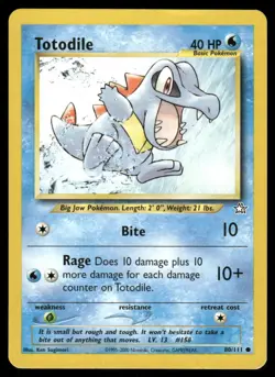 Pokemon Cards Totodile 80/111 Unlimited Neo Genesis WOTC Common LP - Image 1