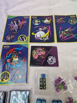 Large Pokemon TCG Evolutions Bundle - Dice Sets, Manuals, Card Sleeves, Stickers - Image 2
