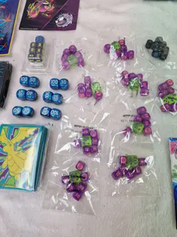 Large Pokemon TCG Evolutions Bundle - Dice Sets, Manuals, Card Sleeves, Stickers - Image 4