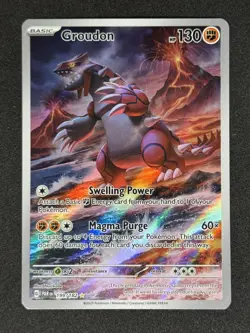 Pokemon TCG Sv04: Paradox Rift Groudon Holo Illustration Card 199/182 - Image 1