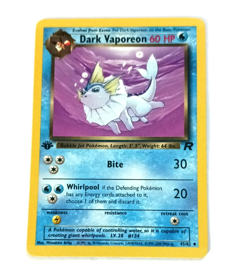 1999 2000 Team Rocket First Edition Dark Vaporeon Vintage Pokemon Card NM - Image 3