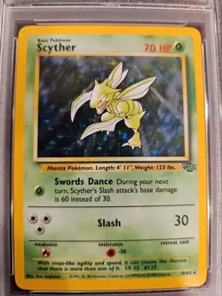 Pokemon Scyther TCG Jungle Set Holo Rare Card 10/64 PSA 8 NM-MT WOTC - Image 3