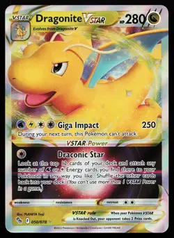 Dragonite VSTAR 050/078 Holo Pokemon GO Pokemon Card - Image 1