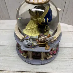 Vintage 1991 Disney Beauty & the Beast Musical Snowglobe Tested WORKs Ex Cond. - Image 1