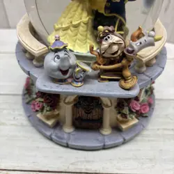 Vintage 1991 Disney Beauty & the Beast Musical Snowglobe Tested WORKs Ex Cond. - Image 2