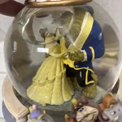 Vintage 1991 Disney Beauty & the Beast Musical Snowglobe Tested WORKs Ex Cond. - Image 3