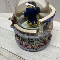 Vintage 1991 Disney Beauty & the Beast Musical Snowglobe Tested WORKs Ex Cond. - Image 4