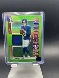 2025 Panini Donruss Optic - Rookie Phenoms Jaxson Dart Patch Neon Green /149 - Image 1