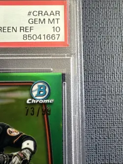 Adley Rutschman 2023 Bowman Chrome Green Refractor Auto /99 Rookie PSA 10 RC - Image 3