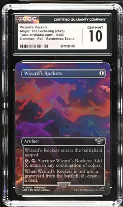 WIZARD'S ROCKETS Promotional No-Stamp Prerelease Foil LOTR CGC 10 MTG - Image 1