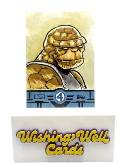 2026 Topps Finest Fantastic Four The Thing 1/1 Sketch Artist Auto Romo - Image 1