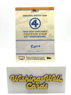 2026 Topps Finest Fantastic Four The Thing 1/1 Sketch Artist Auto Romo - Image 2