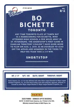 2020 Panini - Donruss Optic THE ROOKIES HOLO PRIZM BO BICHETTE - Image 2