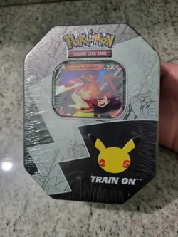 Pokemon TCG 25th Anniversary Celebrations Tin Lance's Charizard V New - Image 1