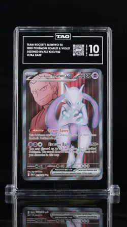 Pokemon Scarlet & Violet Team Rocket's Mewtwo ex TAG 10 #213/182 - Image 1