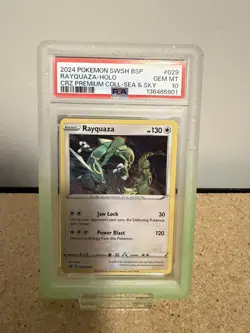 2024 POKEMON RAYQUAZA SWSH029 BLACK STAR PROMO SEA & SKY COSMO HOLO PSA 10 - Image 1