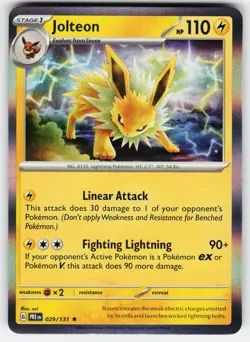 Jolteon 029/131/131 Holo Rare SV: Prismatic Evolutions Pokemon Holo Near Mint - Image 1