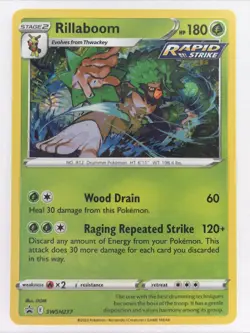 Rillaboom SWSH277 🌀Swirl🌀 Black Star Promo Holo NM Crown Zenith Pokemon TCG - Image 1