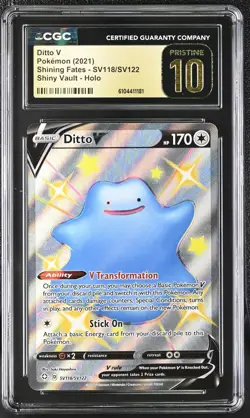 2021 Pokemon Shining Fates Ditto V Holo CGC PRISTINE 10 #SV118/SV122 - Image 1